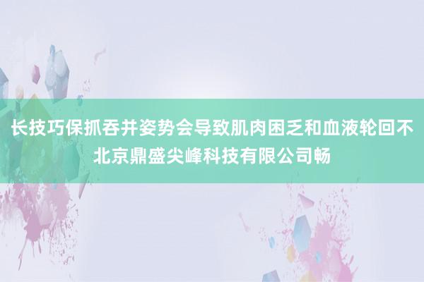 长技巧保抓吞并姿势会导致肌肉困乏和血液轮回不北京鼎盛尖峰科技有限公司畅