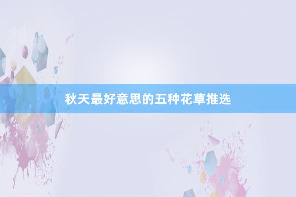秋天最好意思的五种花草推选
